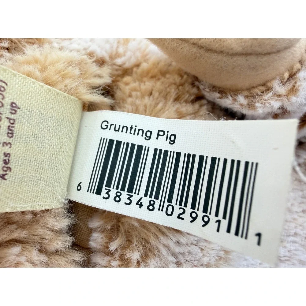 Folkmanis Grunting Pig Hand Puppet Spotted Tan Black Plush 2991 Sound Maker